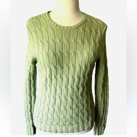 GAP Vintage Green Wool cable knit sweater size medium - Picture 1 of 11